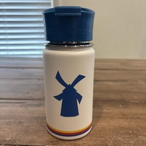 Dutch Bros Coffee Mini 12 Oz Travel Tumbler Stainless Steel White Blue Pre-owned